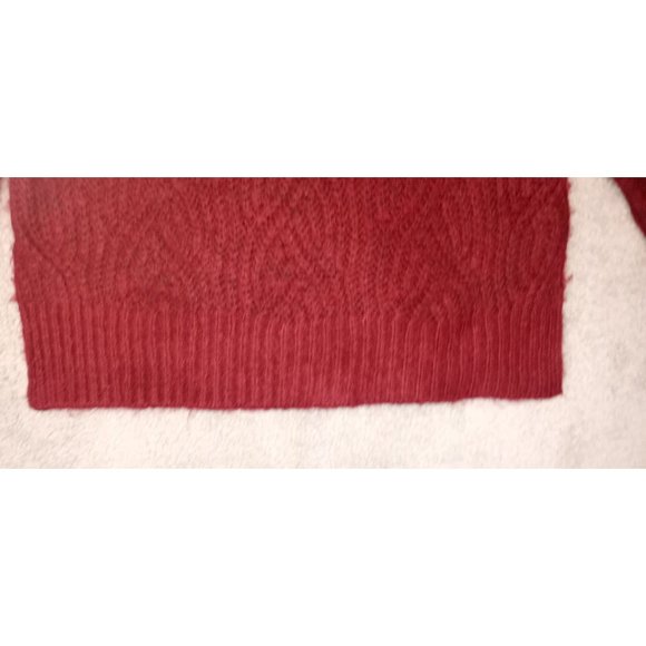 A New Day XS Burgundy  Turtleneck Cable Stitch Sweater - Picture 8 of 16